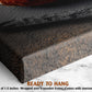 The image is a close-up of a wooden frame with a textured surface, and it appears to be a framed artwork.