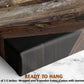 The image is a close-up of a wooden frame with a black background, and there are some small objects on the frame. The text below the image reads "READY TO HANG" and " Depth of 1.5 inches - Wrapped over a wooden frame - Comes with sawtooth hanger".