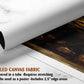 The image is a rolled canvas fabric, which is a type of canvas material used for painting or printing. It is described as a tube-delivered fabric that requires stretching and can be used as a poster with a 2.5" edge.