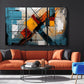 a living room filled with furniture and a painting on the wall
