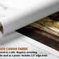 The image is a rolled canvas fabric, which is a type of canvas material used for painting or printing. It is described as a tube-delivered fabric, which means it is delivered in a tube and requires stretching before use. It can be used as a poster with a 2.5" edge area.