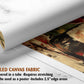 The image is a rolled canvas fabric, which is a type of canvas material used for painting or printing. It is described as a tube-delivered canvas fabric, which means it is delivered in a tube and requires stretching before use. It can be used as a poster with a 2.5" edge area.