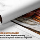 The image is a rolled canvas fabric, which is a type of canvas material used for painting or printing. It is described as a tube-delivered fabric, which means it is delivered in a tube and requires stretching before use. It can be used as a poster with a 2.5" edge area.