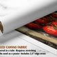 The image is a rolled canvas fabric, which is a type of canvas material used for painting or printing. It is described as a tube-delivered canvas fabric, which means it is delivered in a tube and requires stretching before use. It can be used as a poster with a 2.5" edge area.