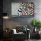 Banksy Canvas Print – Kid Peeking Graffiti Art on Museum Quality Canvas