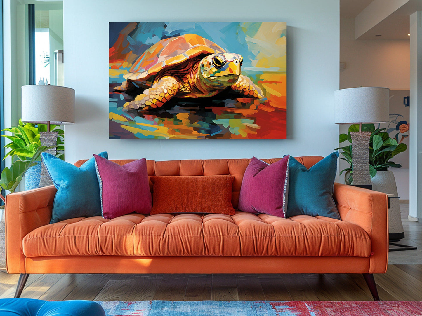 Fauvism Turtle Painting - Colorful Canvas Print | Museum Quality Wall Decor