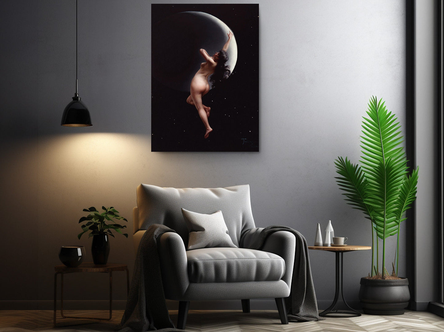 Fantasy Art Canvas - Moon Nymph by Luis Ricardo Falero | Ready to Hang Wall Art