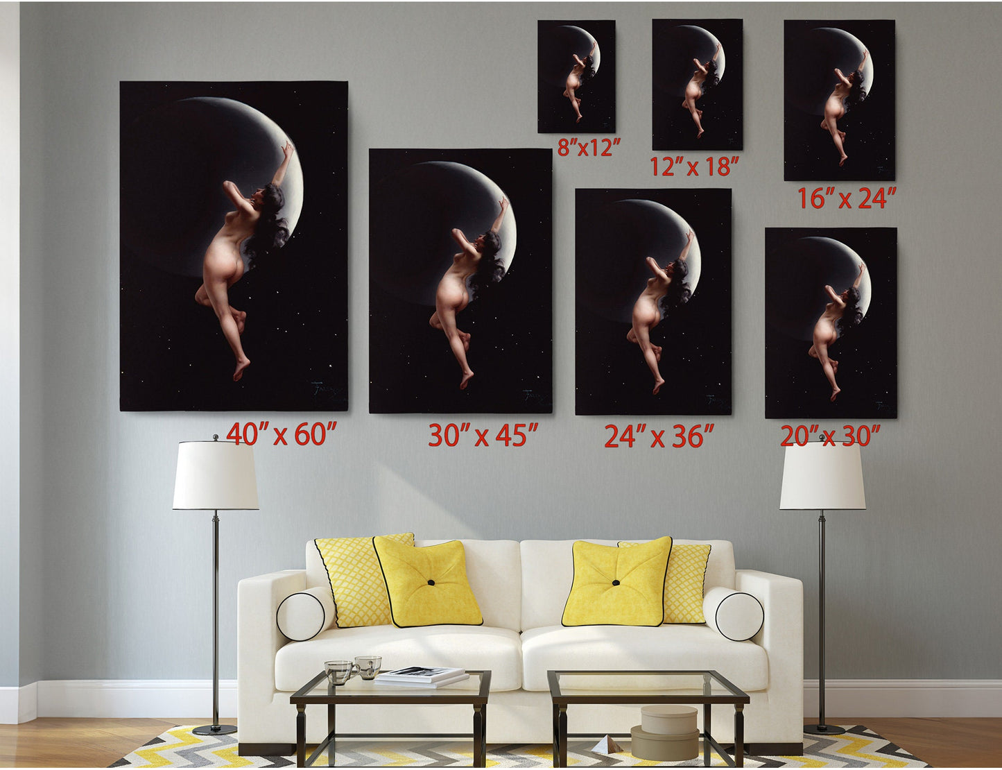 Fantasy Art Canvas - Moon Nymph by Luis Ricardo Falero | Ready to Hang Wall Art