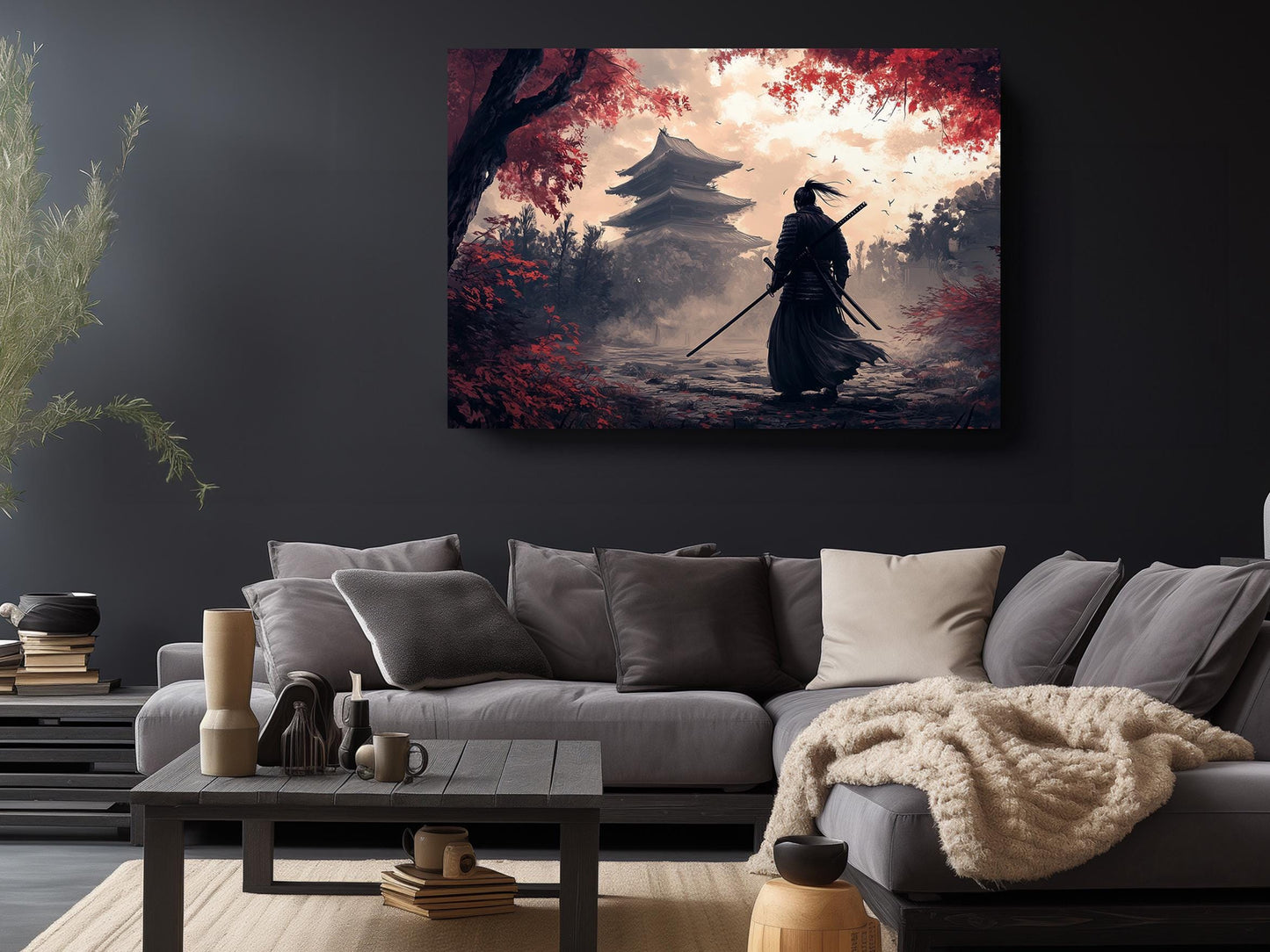 Samurai Canvas Art – Japanese Warrior Print | Ready to Hang or Rolled Canvas
