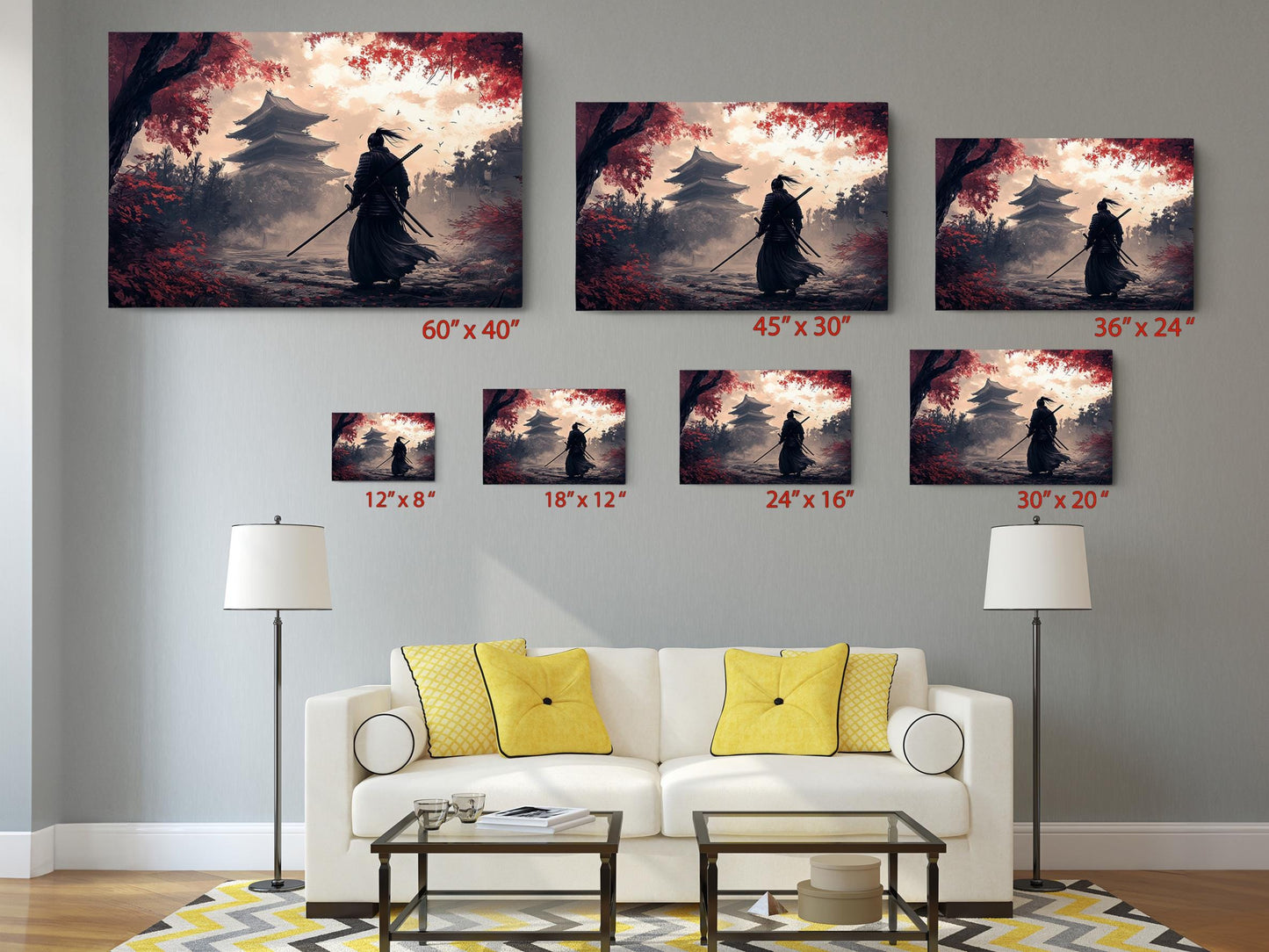 Samurai Canvas Art – Japanese Warrior Print | Ready to Hang or Rolled Canvas