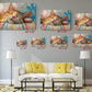 Cat Wall Art - Colorful Oil Painting Print | Rolled or Framed Canvas