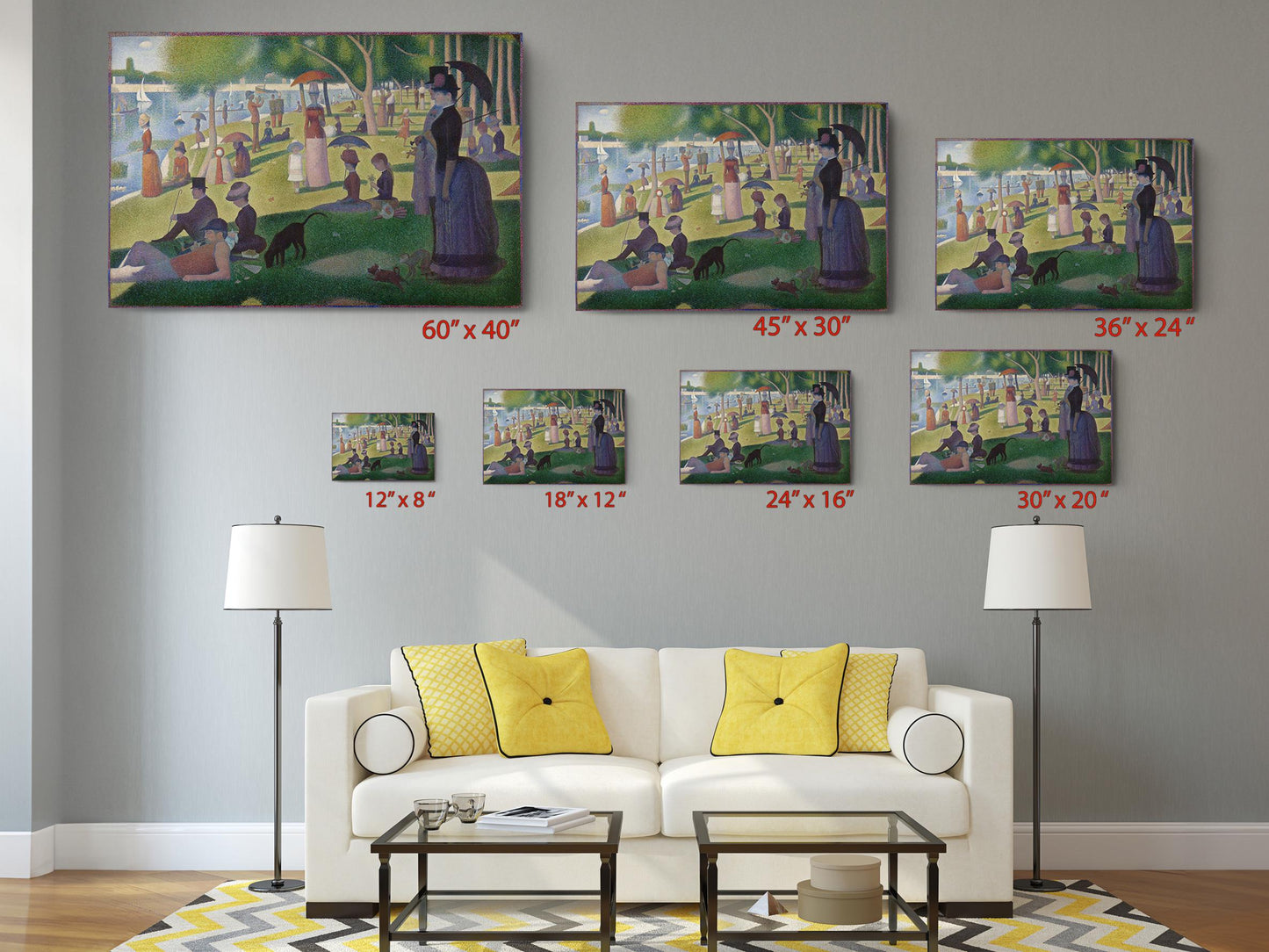 Seurat La Grande Jatte Print – Large Canvas Wall Art | Museum Quality, Fade Resistant
