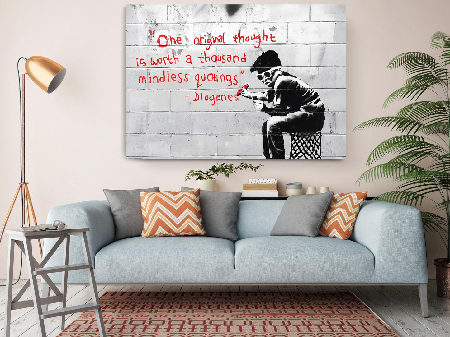 Canvas Art Print - Banksy Style Ready to Hang Museum Quality Wall Decor