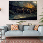Norse Valkyries Canvas Art – Mythological Wall Art With Twilight Sky Artwork