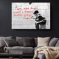 Canvas Art Print - Banksy Style Ready to Hang Museum Quality Wall Decor