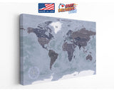 Vintage World Map Print – Museum Quality Canvas Wall Art | Classic Compass Art