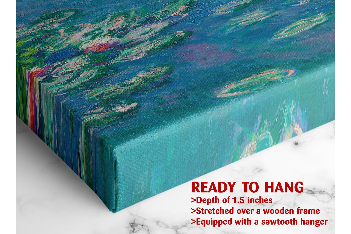 Monet Water Lilies Print – Modern Impressionist Wall Art on Canvas