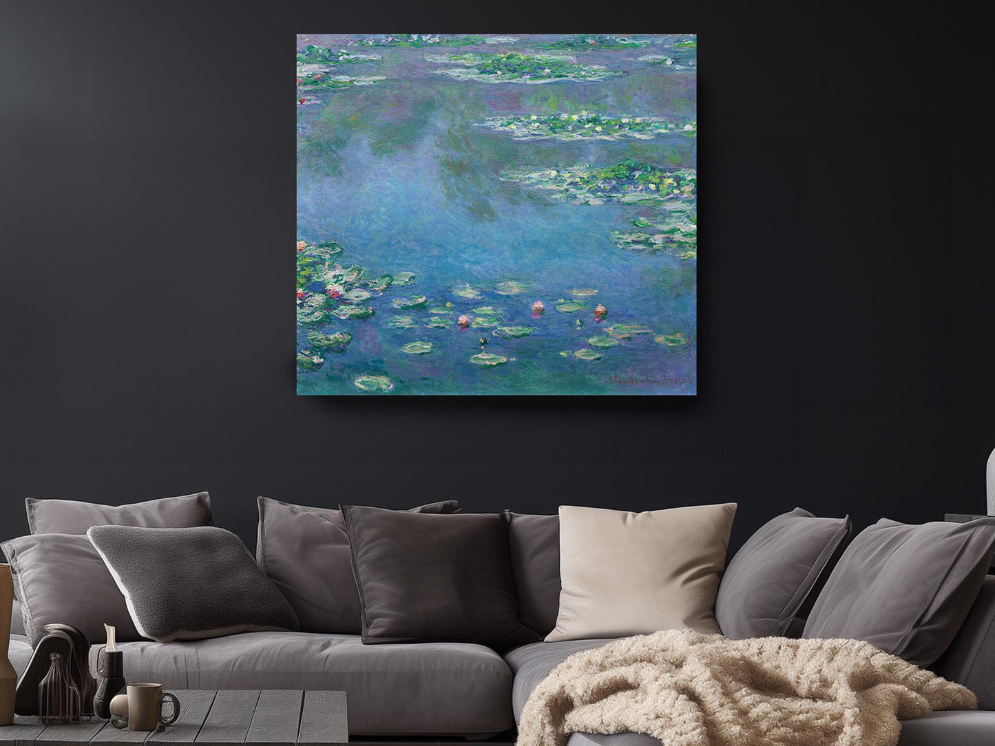 Monet Water Lilies Print – Modern Impressionist Wall Art on Canvas