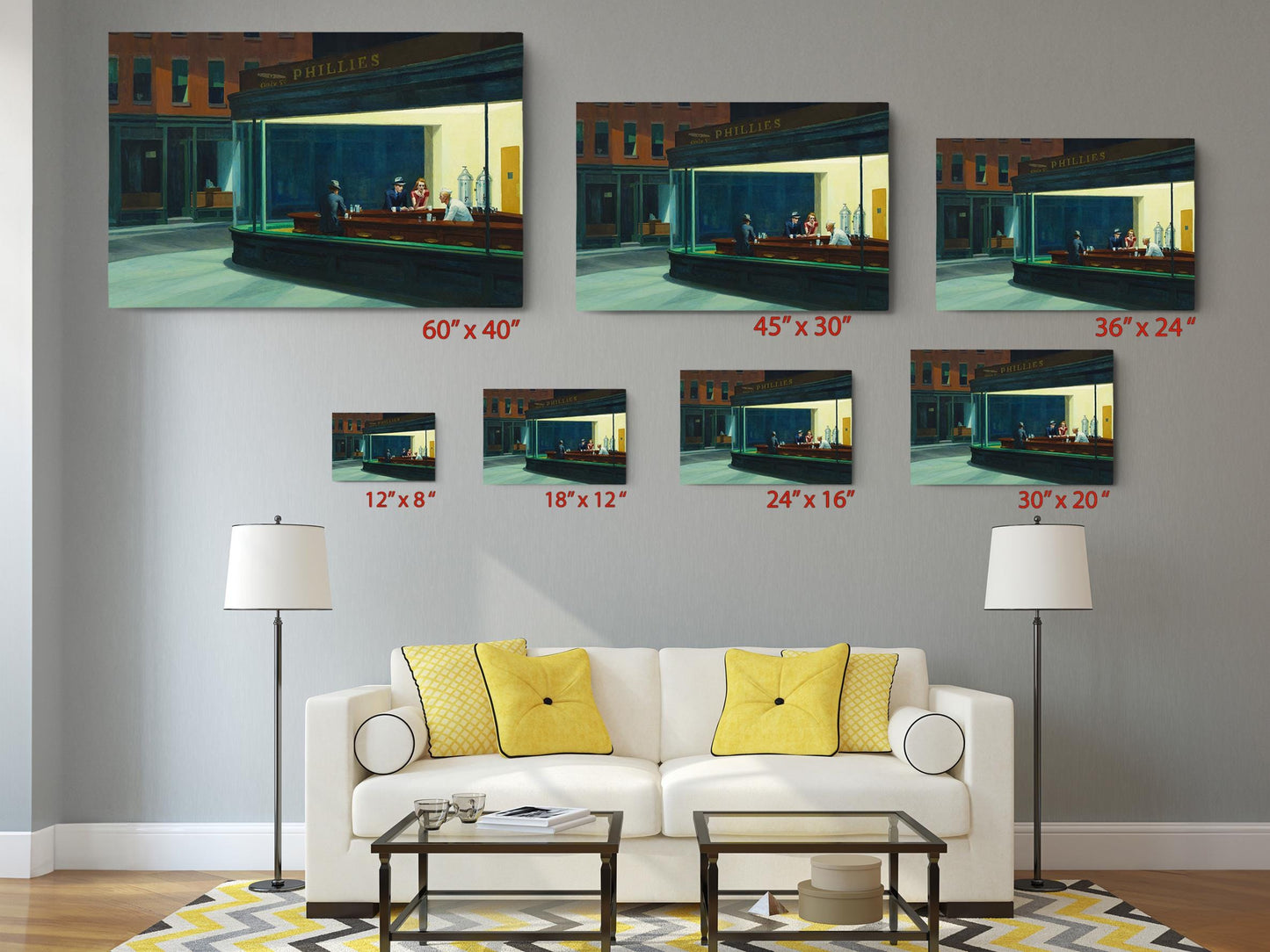 Nighthawks Canvas Print – Edward Hopper Art | Classic Diner Wall Decor
