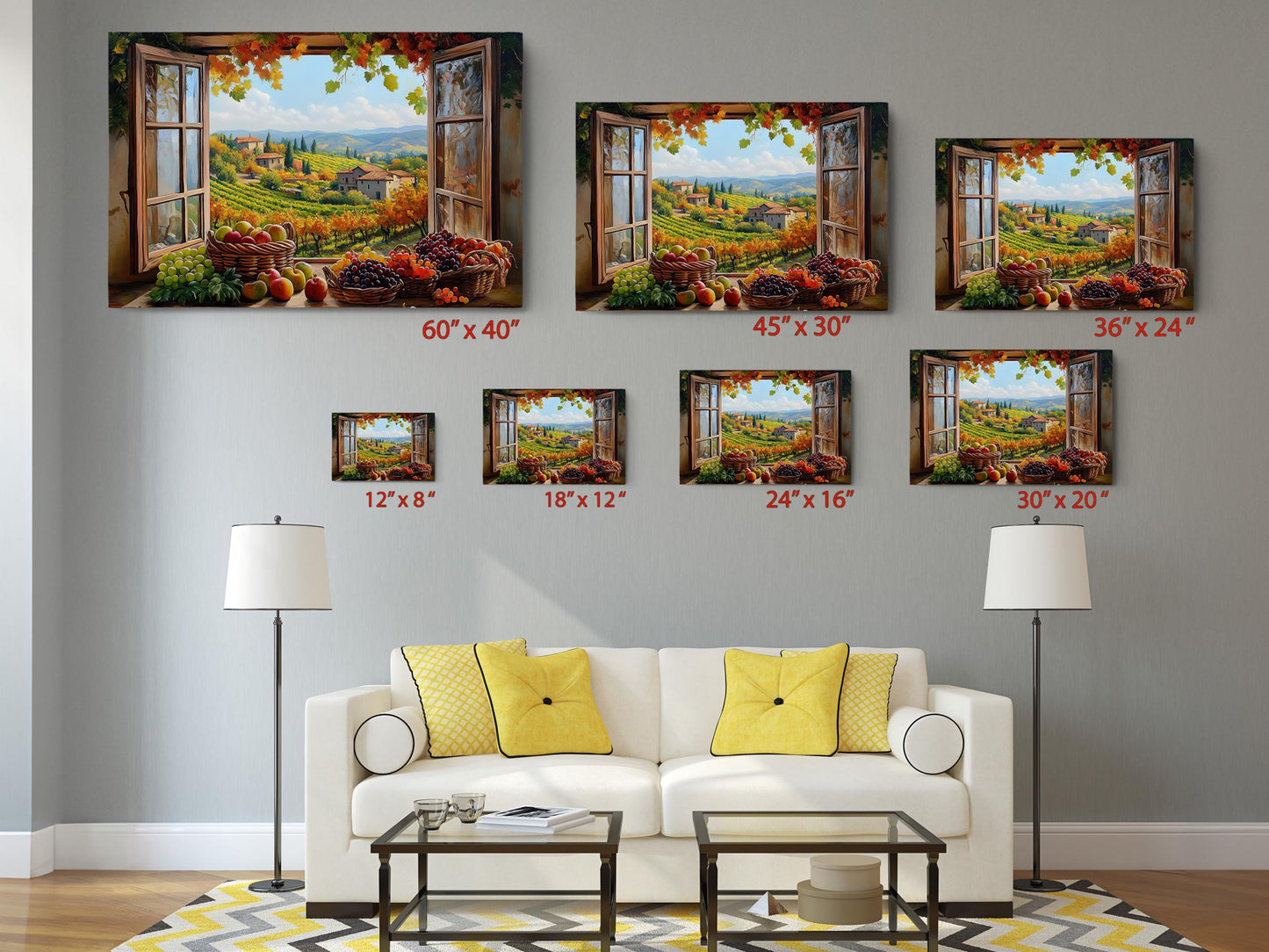 Tuscany Window Canvas | Rustic Farmhouse Canvas Wall Print - Italian Art