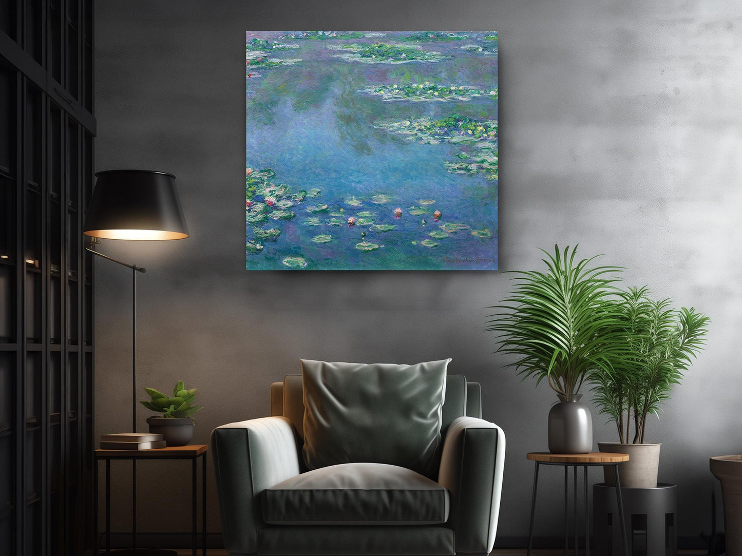 Monet Water Lilies Print – Modern Impressionist Wall Art on Canvas