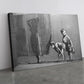 Street Art Canvas Print – Black and White Stencil Urban Wall Decor, Ready to Hang