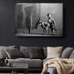 Street Art Canvas Print – Black and White Stencil Urban Wall Decor, Ready to Hang