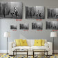 Street Art Canvas Print – Black and White Stencil Urban Wall Decor, Ready to Hang
