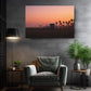 Lifeguard Tower Canvas Print – Sunset Coastal Wall Art with Wood Frame