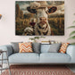 Cow Canvas Wall Art – Funny Farmhouse Animal Print | Ready to Hang Canvas