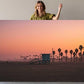 Lifeguard Tower Canvas Print – Sunset Coastal Wall Art with Wood Frame