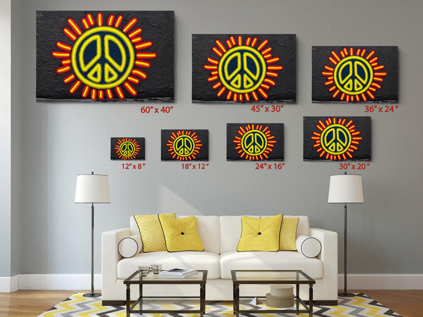 Peace Sign Canvas Print – Urban Wall Decor Graffiti Art Ready to Hang