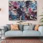 Abstract Canvas Wall Art – Cosmic Pollock Style Splatter Painting, Framed Print