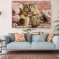 Funny Spa Cat Art - Humorous Animal Canvas Print | Framed or Rolled Wall Decor