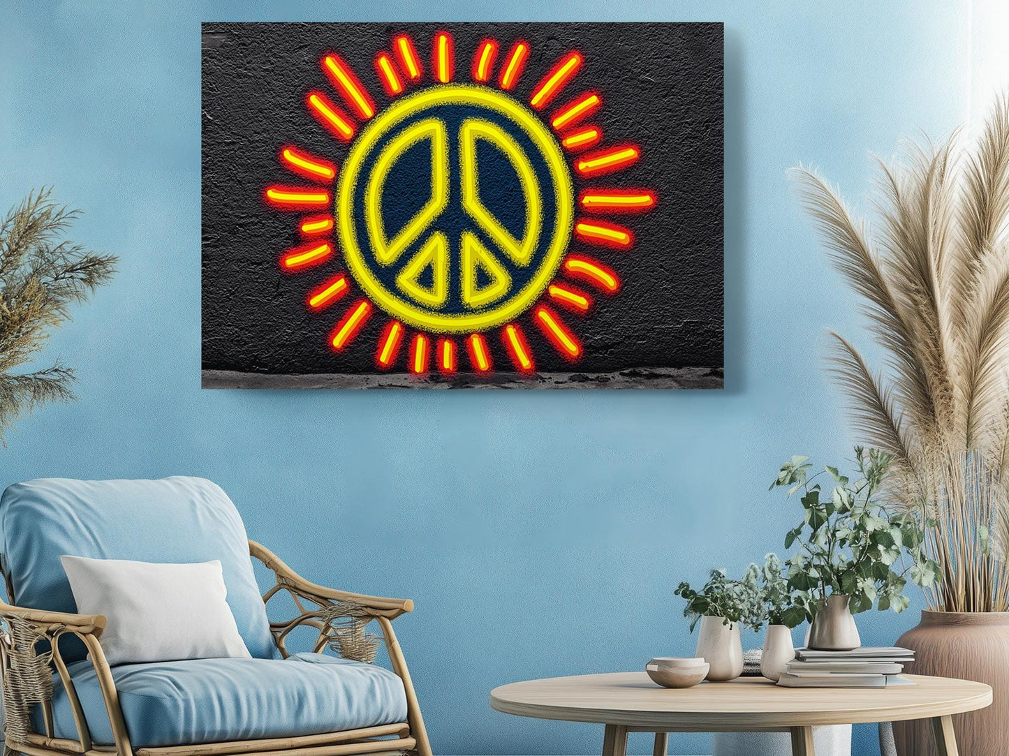 Peace Sign Canvas Print – Urban Wall Decor Graffiti Art Ready to Hang