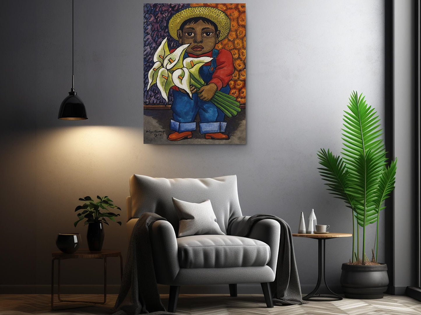 Diego Rivera Canvas Print – Child With Lilies Mexican Art | Museum Quality, Ready To Hang